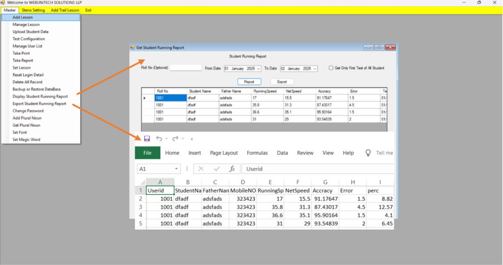 Student Data Export